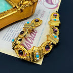 Bracelet Perles de Verre Doré