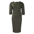 Round Neck Pleated  Dress