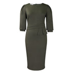 Round Neck Pleated  Dress