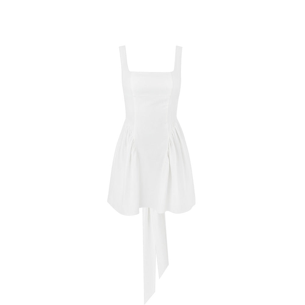 Robe licou française avec dos papillon à nouer