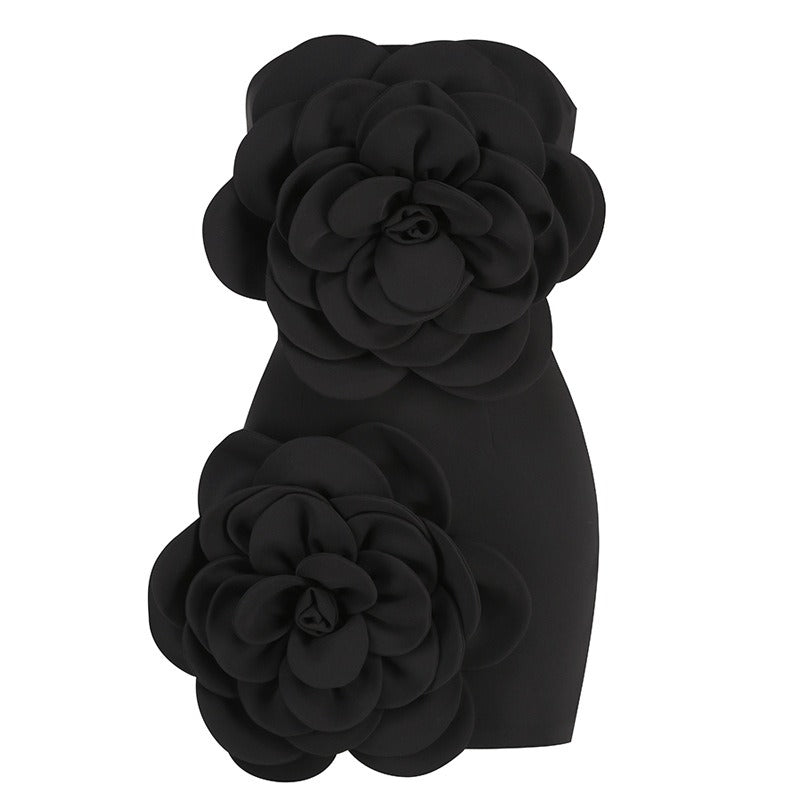 Robe Bustier Fleurs 3D
