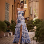 Sexy Strapless Printed Dress