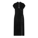 Robe Cheongsam Velours Amincissante