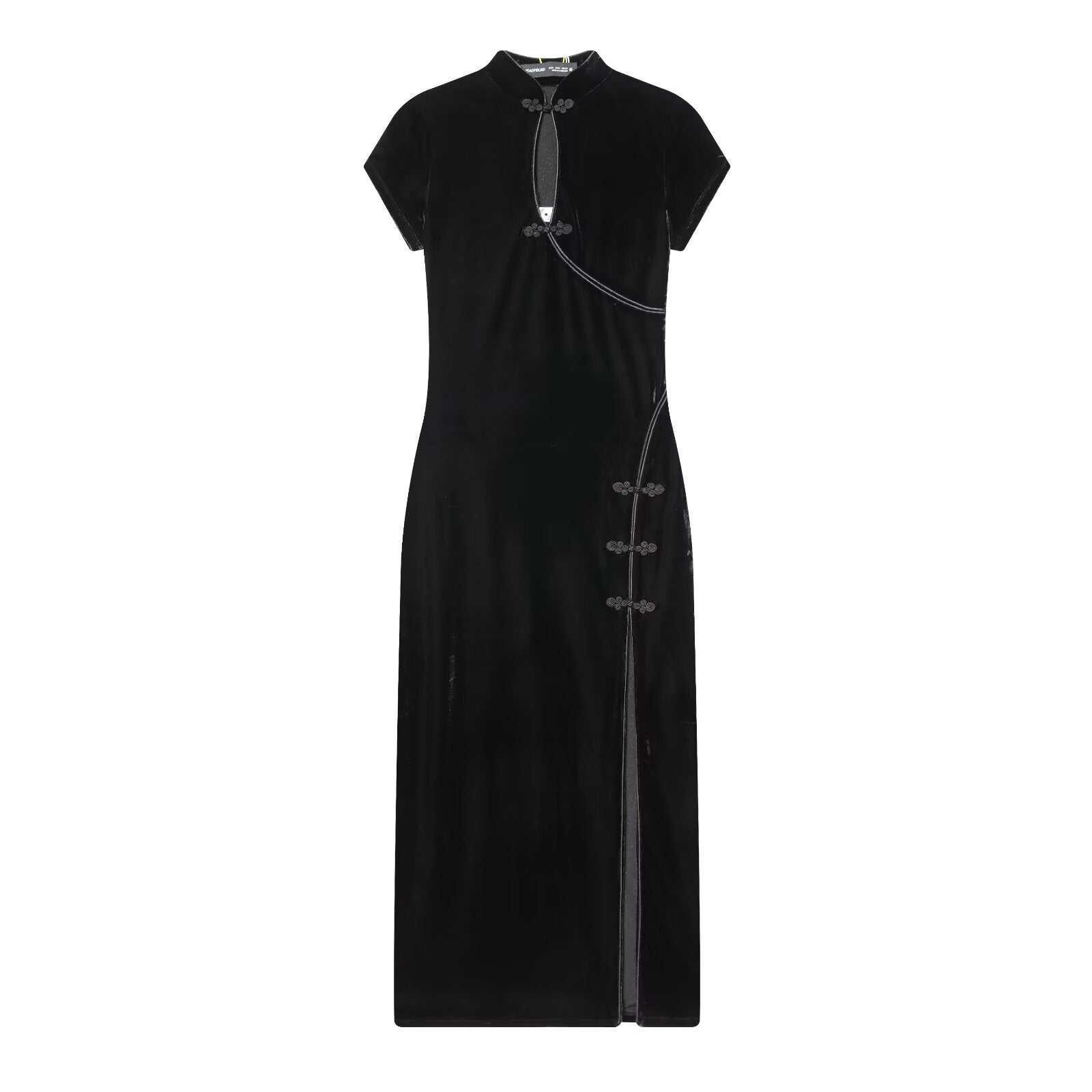 Robe Cheongsam Velours Amincissante