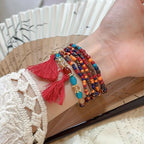 Bracelet Perles Riz Pompon
