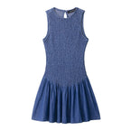 Honeycomb Short Sleeveless Dress