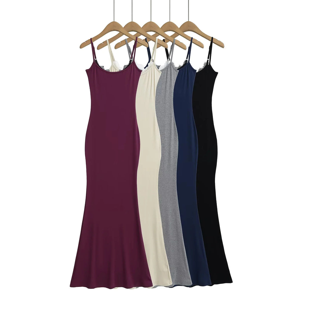 Robe Camisole Ajustée Une Épaule