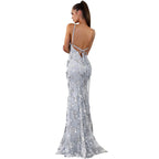 Robe Bretelles Sequins Dos Nu Laçage