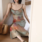 Strapless Dress with Gradient Print Dress