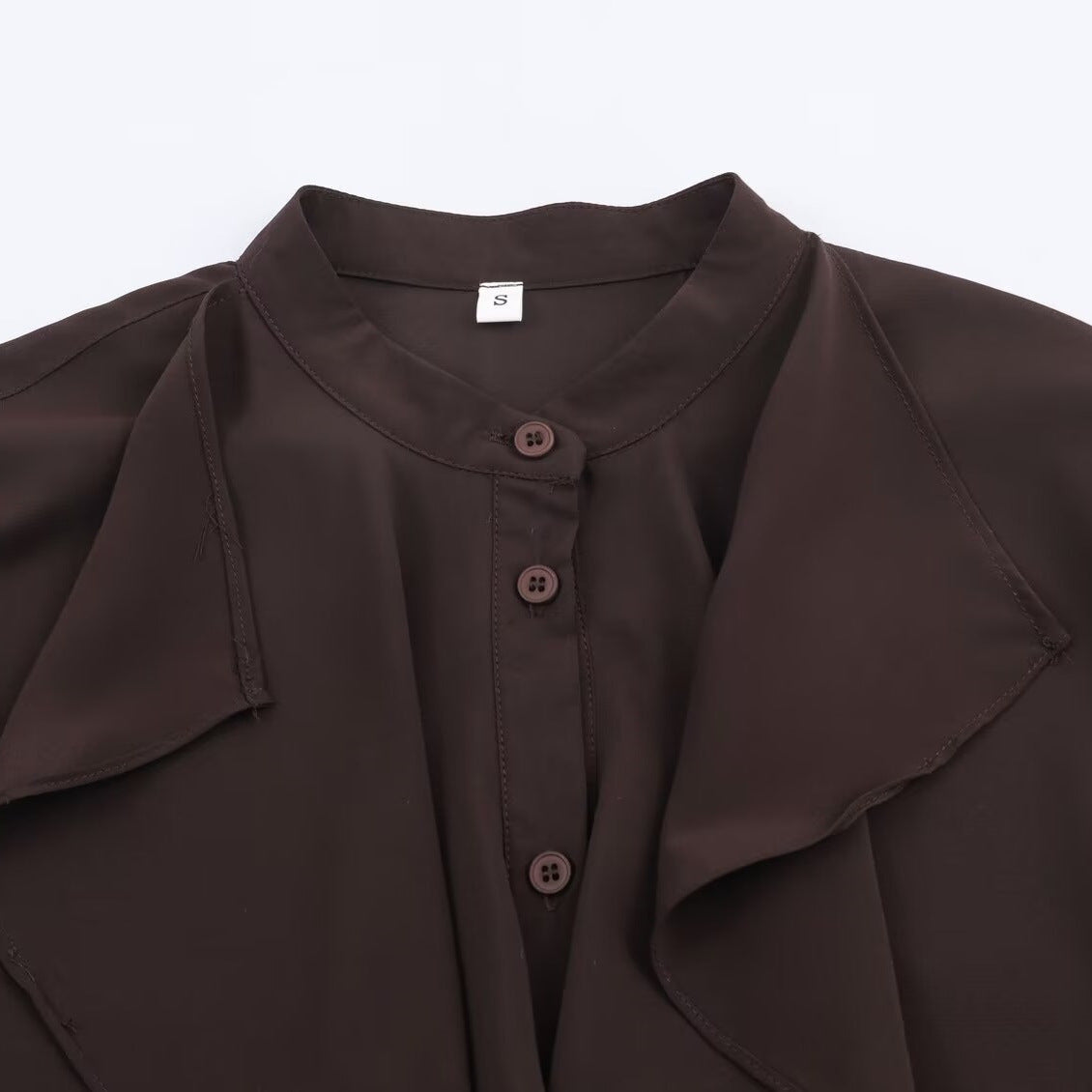 Hanging ruffle collar long sleeved shirt top