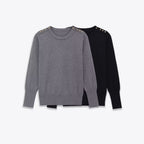 Casual versatile button up knit sweater