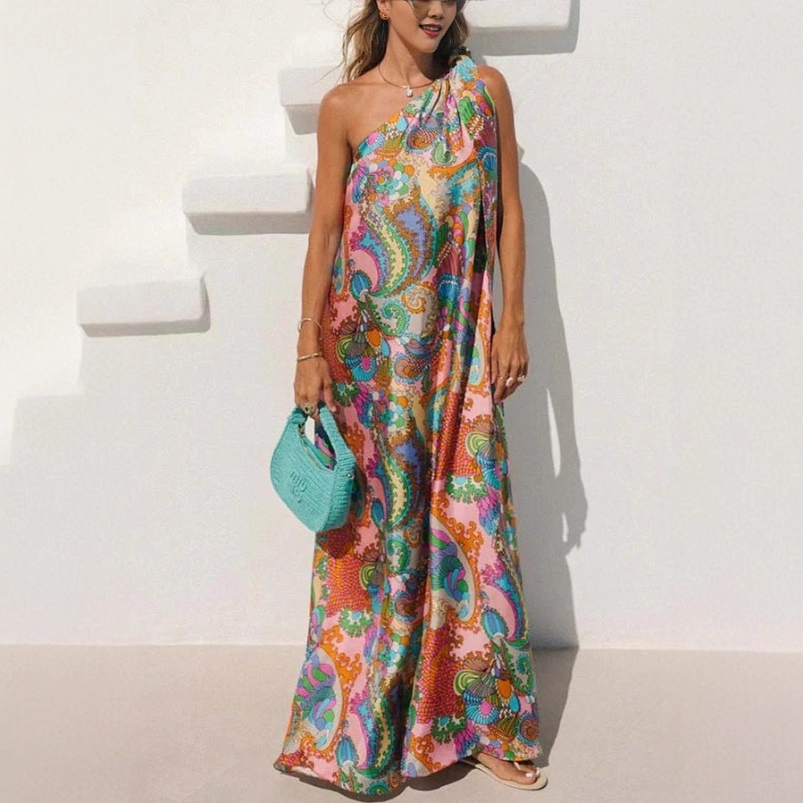 Printed holiday dress