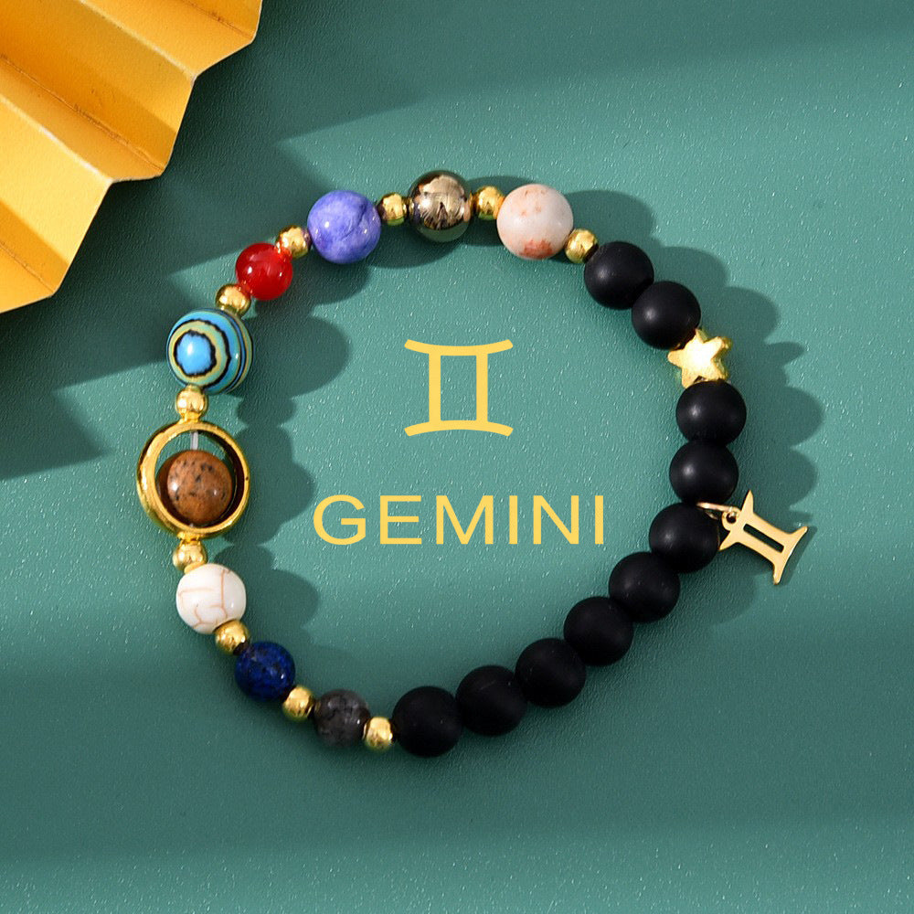 Bracelet Perlé Pierre Naturelle Œil de Tigre Signe Zodiaque