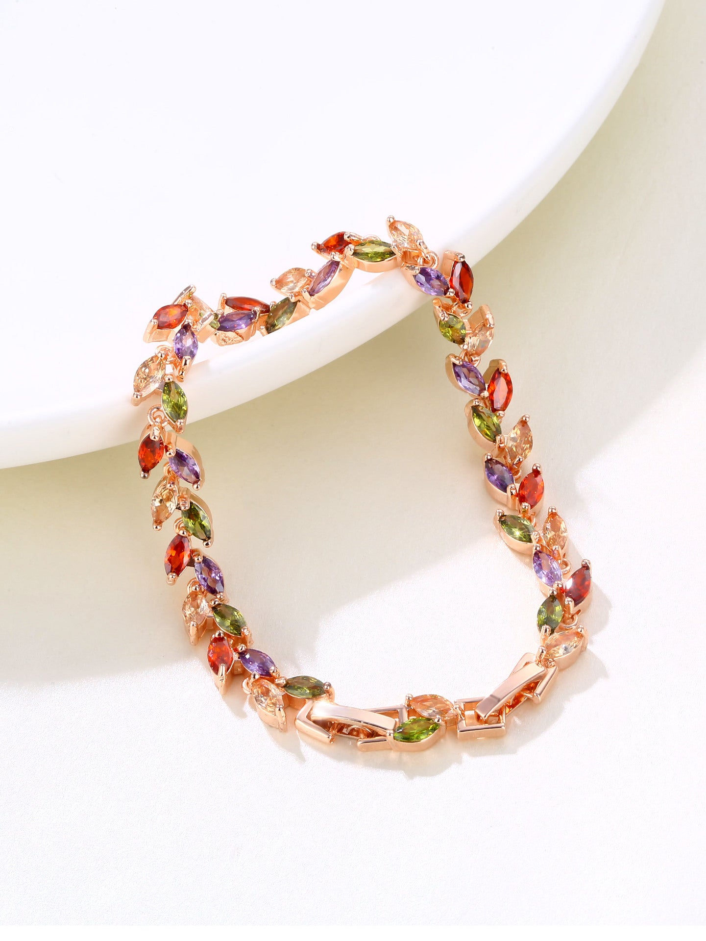 Bracelet Feuille de Saule Cristal
