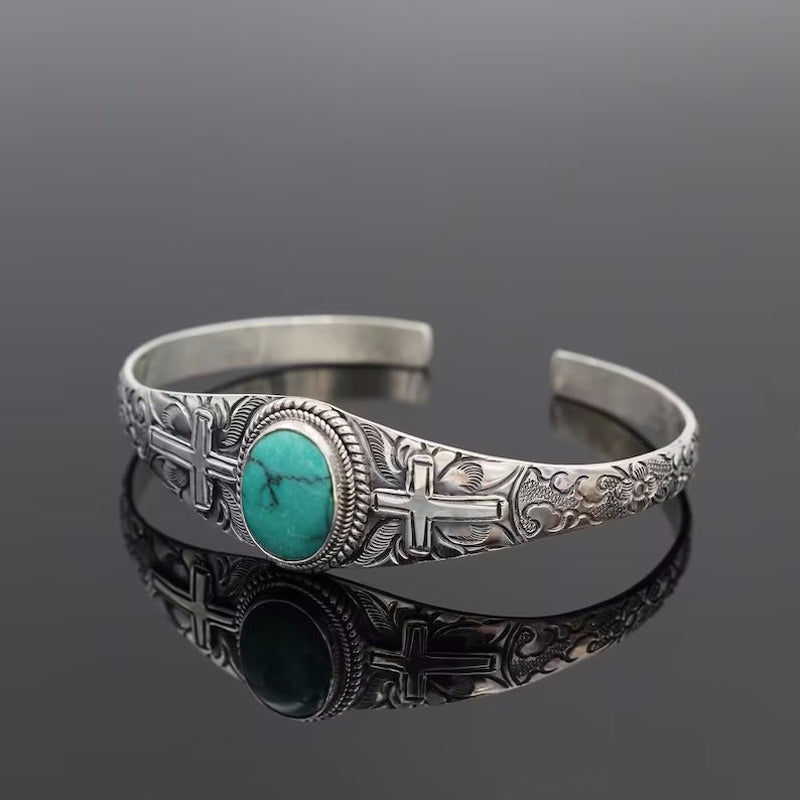 Bracelet Ouvert Turquoise Antique