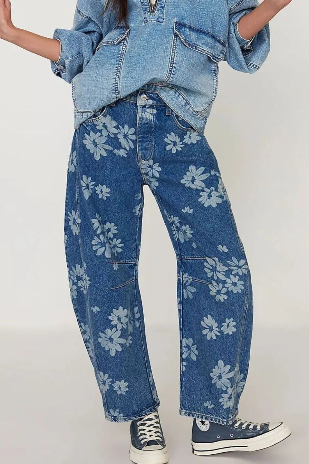 Jean Large Imprimé Fleuri