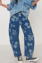 Jean Large Imprimé Fleuri