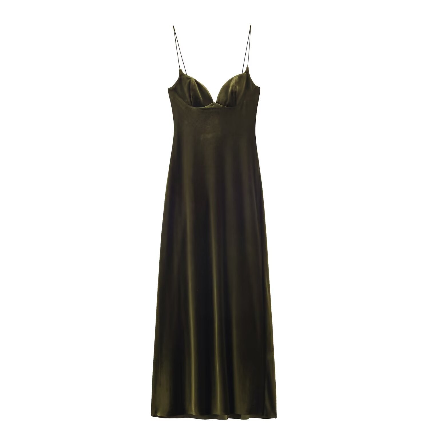 Robe élégante à fines bretelles en velours