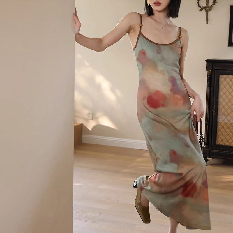 Strapless Dress with Gradient Print Dress