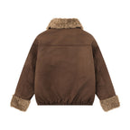 Fur and fur integrated cotton jacket with cotton clip