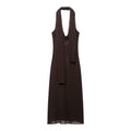 Polka Scarf Long Dress