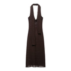 Polka Scarf Long Dress