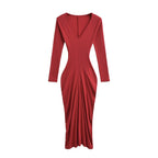 Velvet waist cinching dress