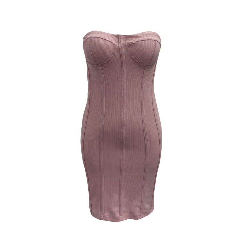 Slimming strapless dress for women
