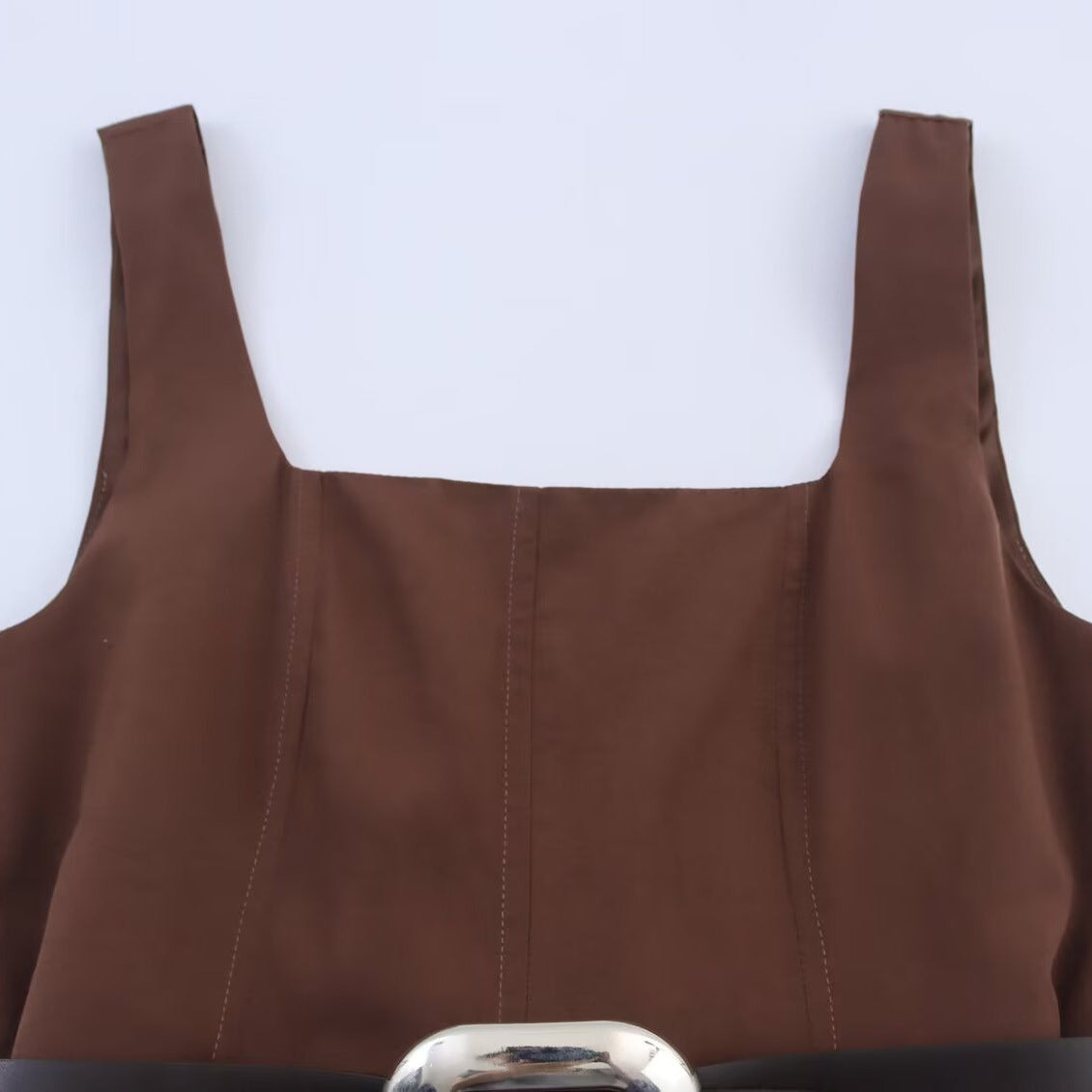 Belt and Flute Strap Dress