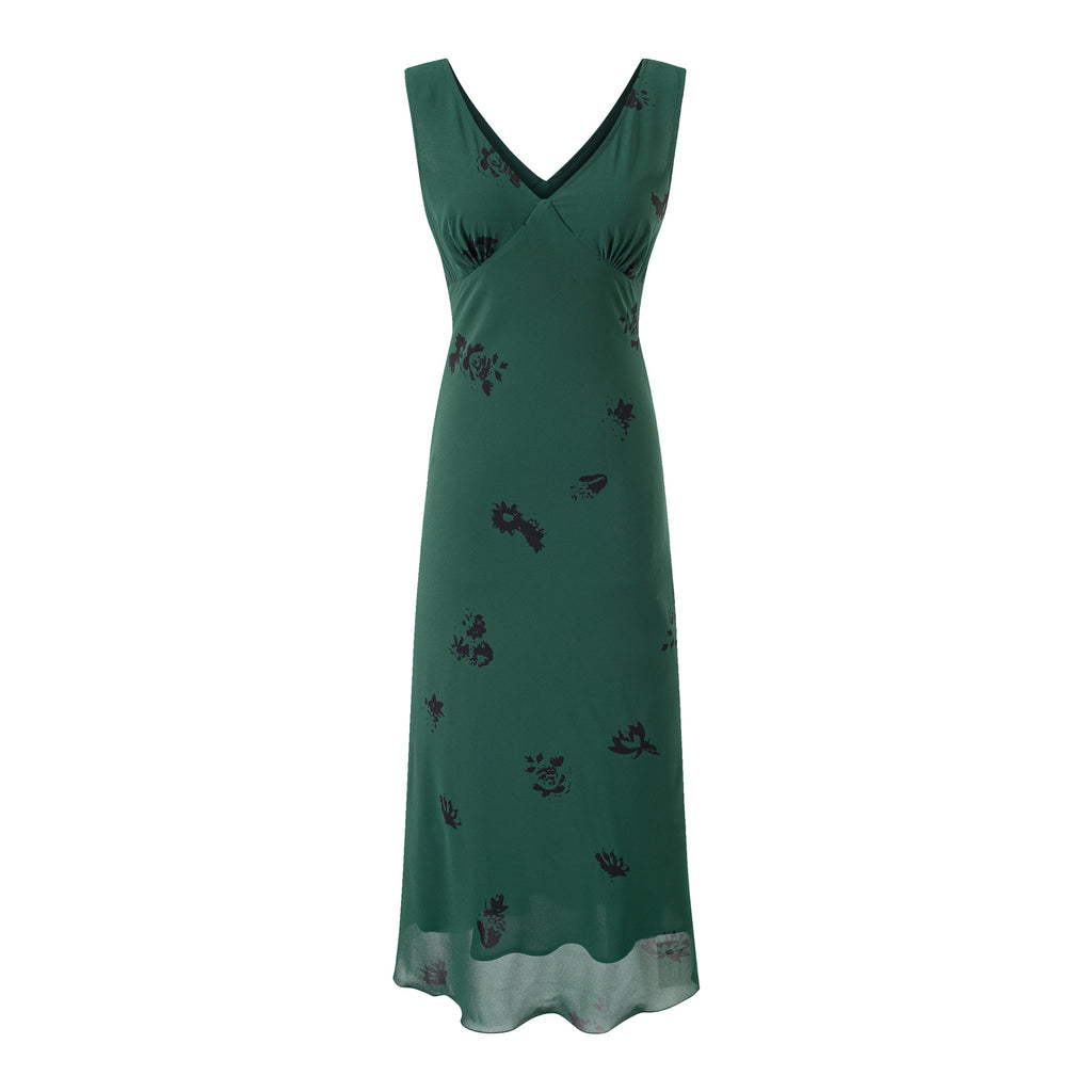Printed V-Neck Dress