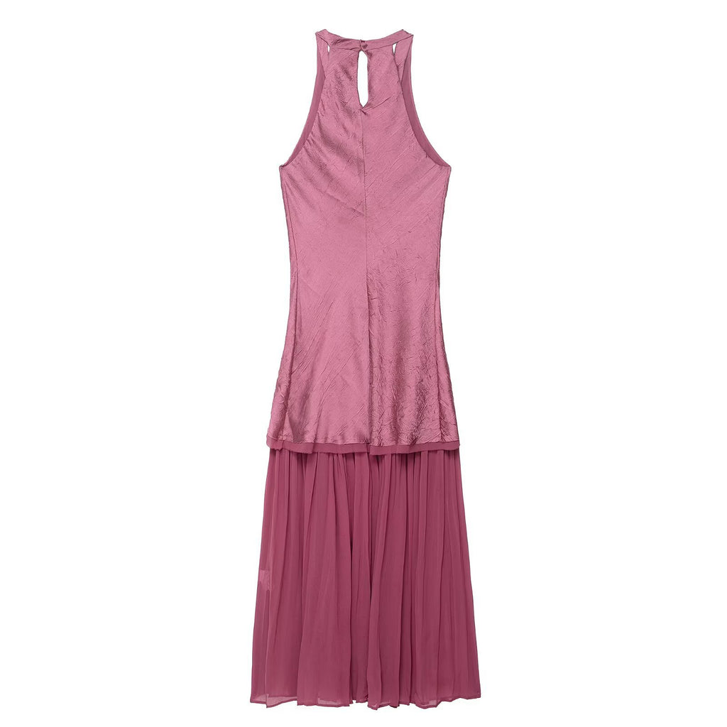 Folded and spliced MIDI dress