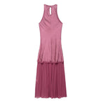 Folded and spliced MIDI dress