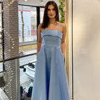 Satin suspender evening dress fashion dress