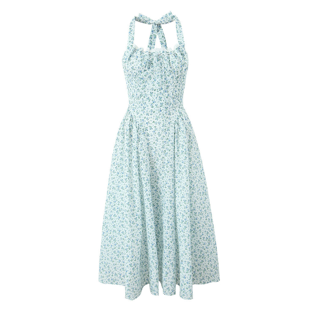 Robe Mi-Longue Dos Nu Fleurie
