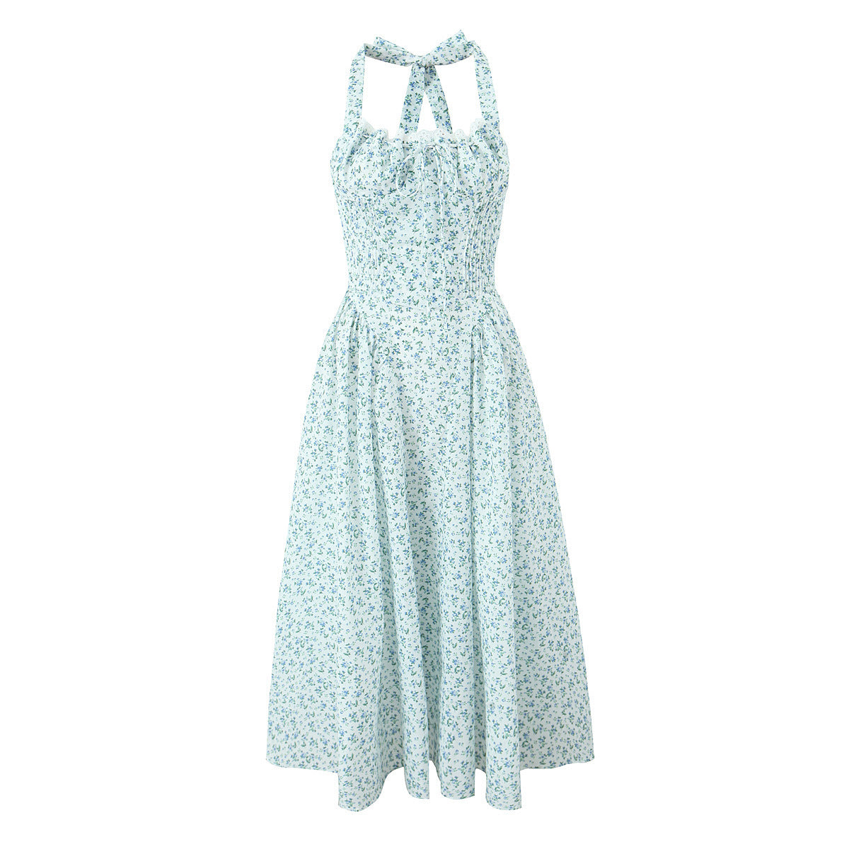 Robe Mi-Longue Dos Nu Fleurie