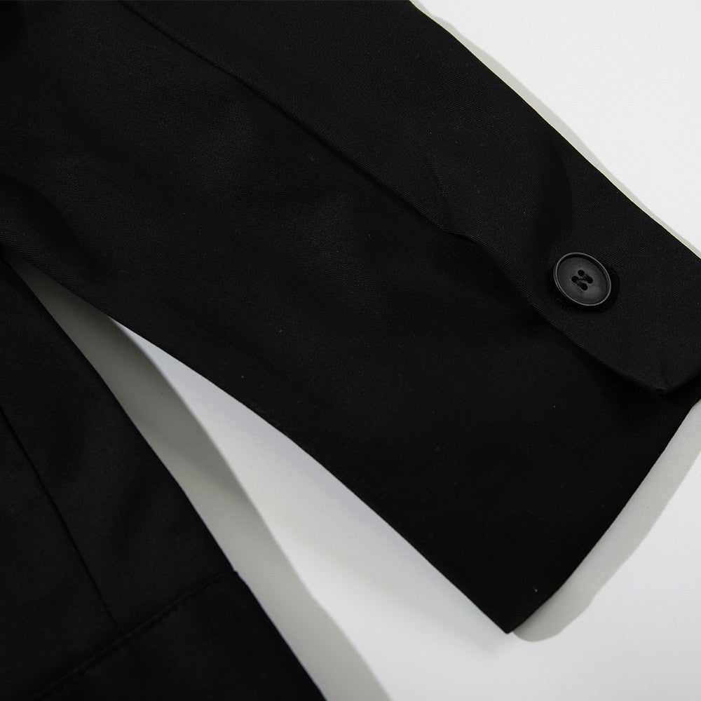 Loose casual double zipper lapel jacket