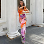 Backless split camisole dress