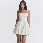 Robe licou française avec dos papillon à nouer