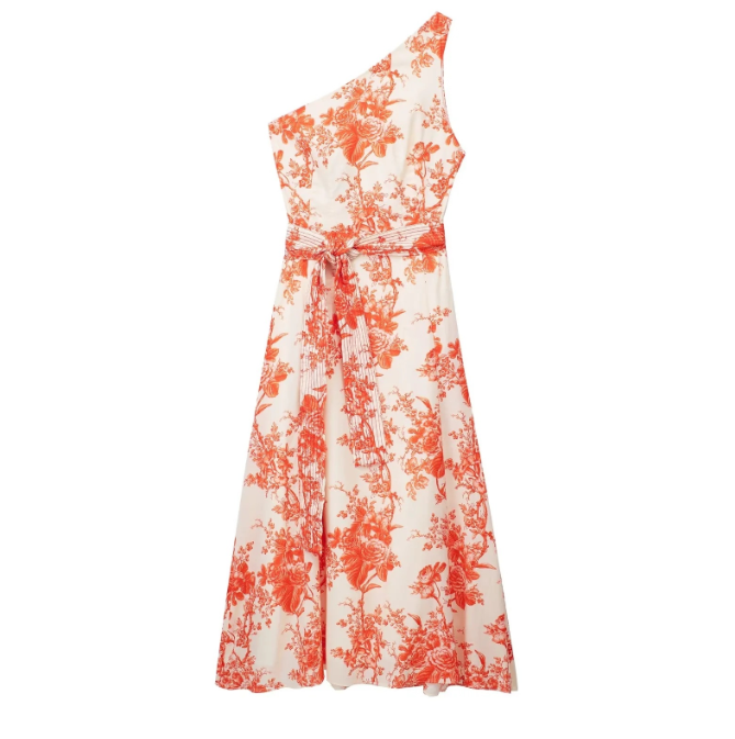 Printed Asymmetric Dress