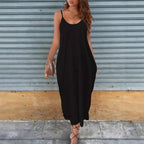 Robe décontractée sans bretelles unie pour femme