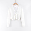 Gilet pull femme coupe slim à col en V profond et quatre boutons sur le devant avec manches longues, vente en gros