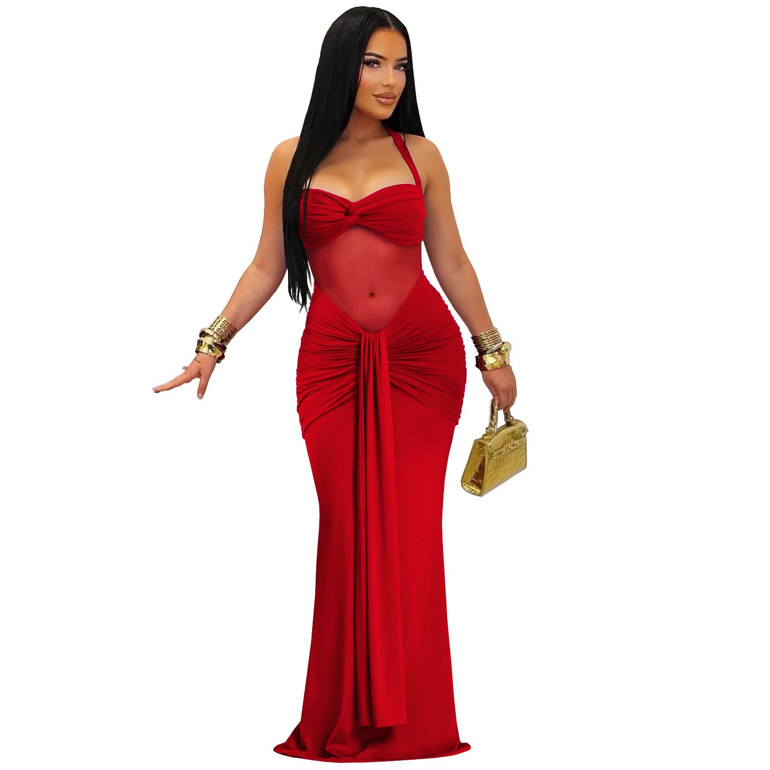 Robe Maille Transparente Dos Nu