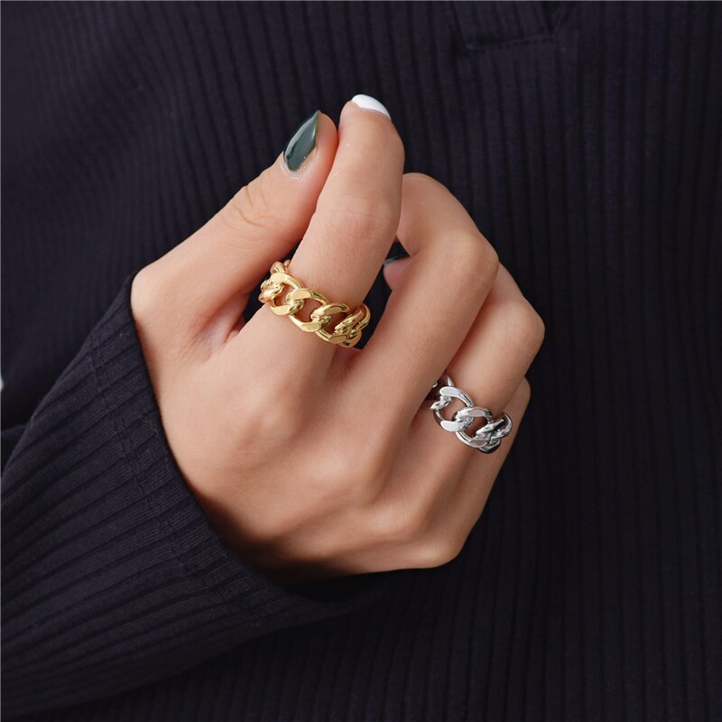 Bague Chaîne Torsadée Vintage