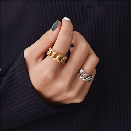 Bague Chaîne Torsadée Vintage