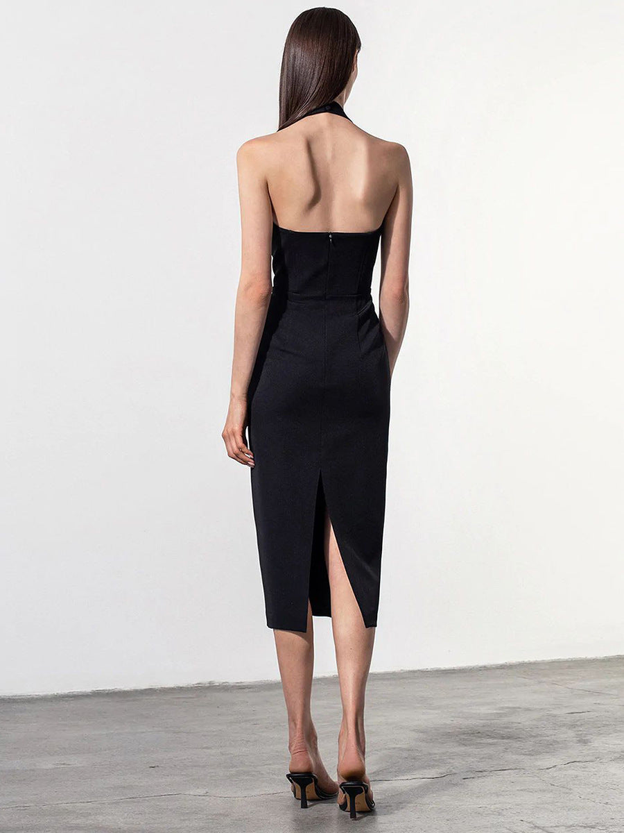 Robe Française Moulante Col V Profond