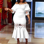 Lace off shoulder dress