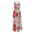 Perspective printed vacation dress