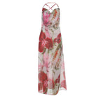 Perspective printed vacation dress
