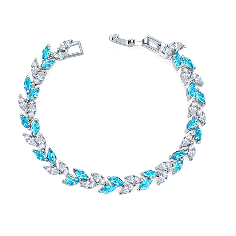 Bracelet Feuille de Saule Cristal