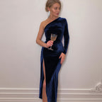 Women's pleated slit dress